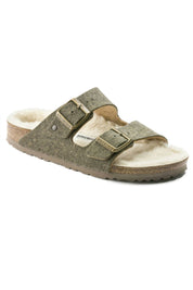 Unisex Arizona Rivet Wool Felt Narrow Sandals In Khaki