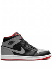 Men's Air Jordan 1 Mid Bred Shadow Sneakers In Blackl/charcoal