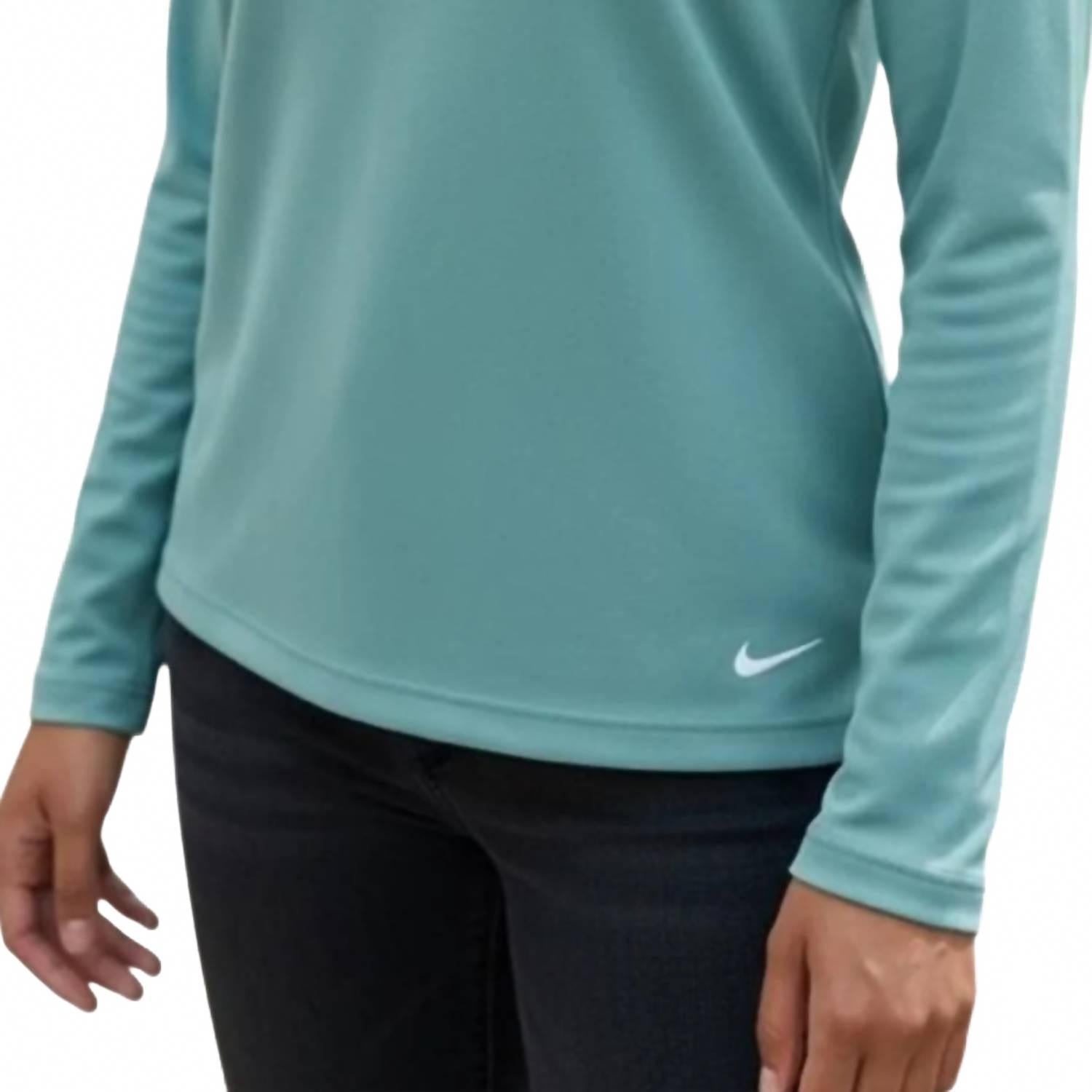 Women's Long Sleeve Polo In Aqua