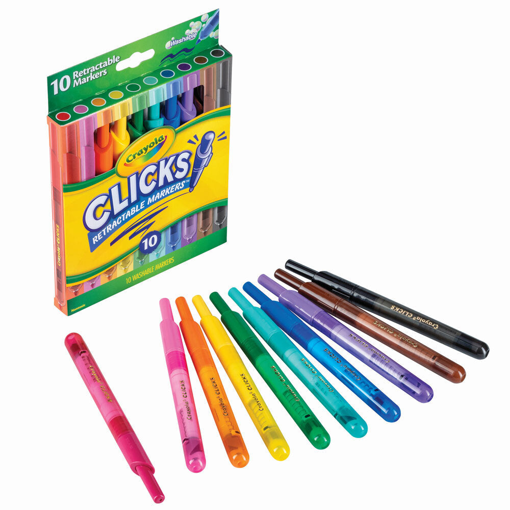 10pc Crayola Clicks Retractable Washable Markers 8+