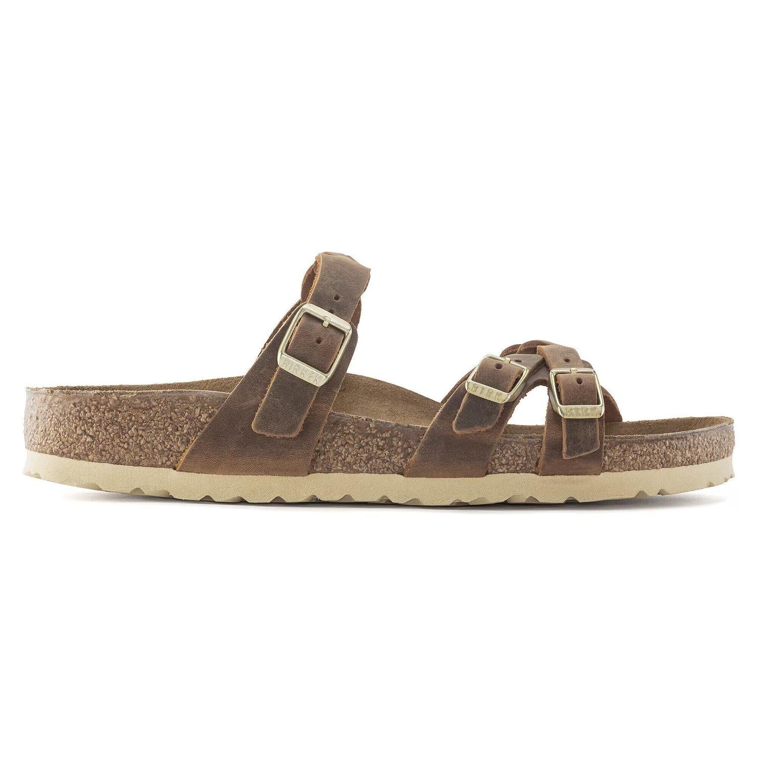 Women's Franca Braided Natural Leather Oiled Sandal In Cognac