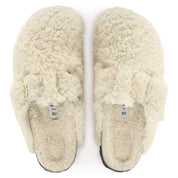 Boston Big Buckle Shearling Teddy Clog - Narrow In Eggshell