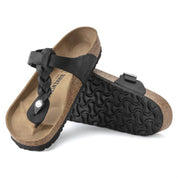 Women's Gizeh Oiled Leather Sandals In Black