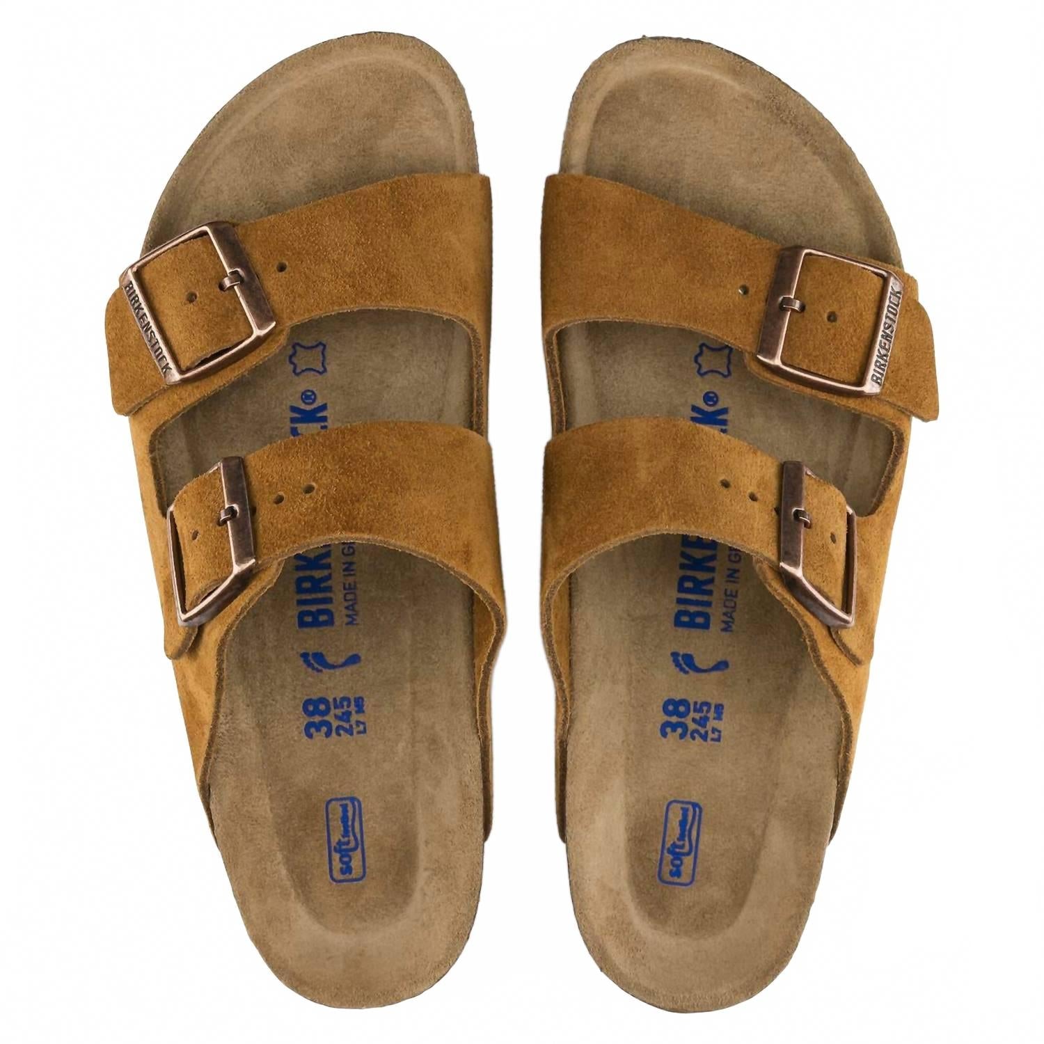 Unisex Arizona Soft Footbed Sandal In Mink Suede