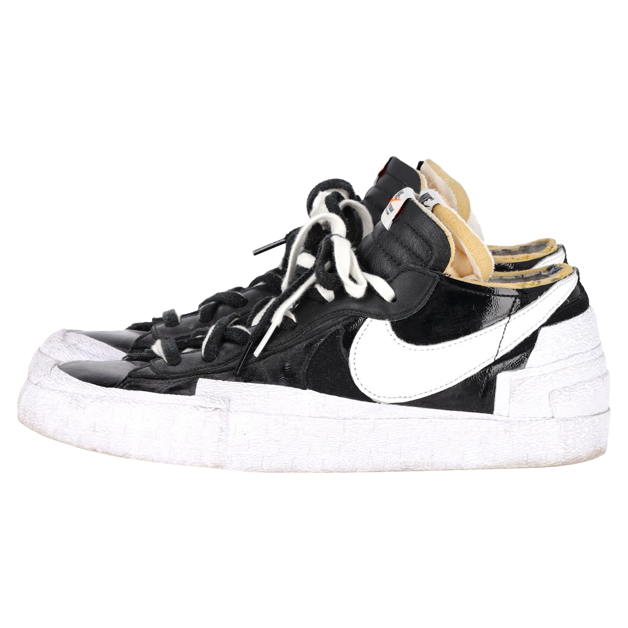Nike x Sacai Blazer Low Sneakers in Black Patent Leather