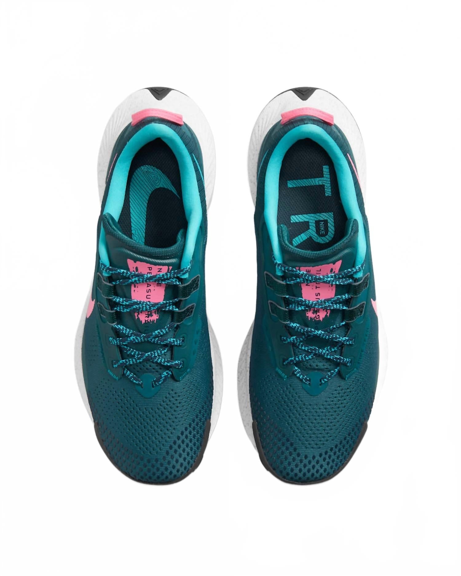 Women's Pegasus Trail 3 Running Shoes In Dark Teal Green/pink Glow