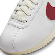 Women's Nike Cortez DN1791-103 Sneaker White Red Leather Lace Up Lifestyle Shoes