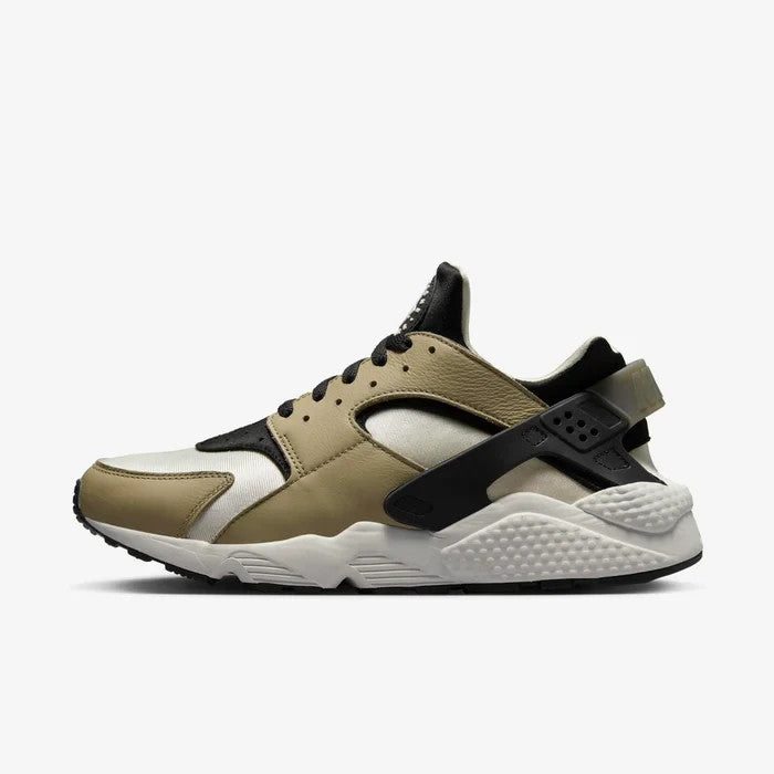 Men's Nike Air Huarache DD1068-007 Sneaker Khaki Black Leather Comfort Shoes