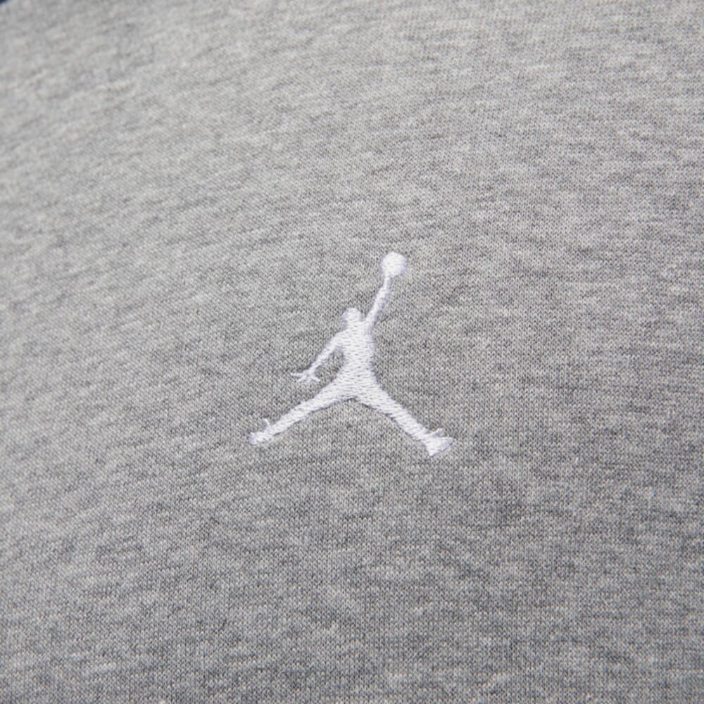 Men's Nike Jordan Brooklyn Fleece Full Zip Hoodie Carbon Heather/White FJ7771-091