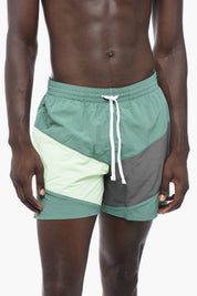 Color Block Boxer Swim Shorts with 2 Pockets