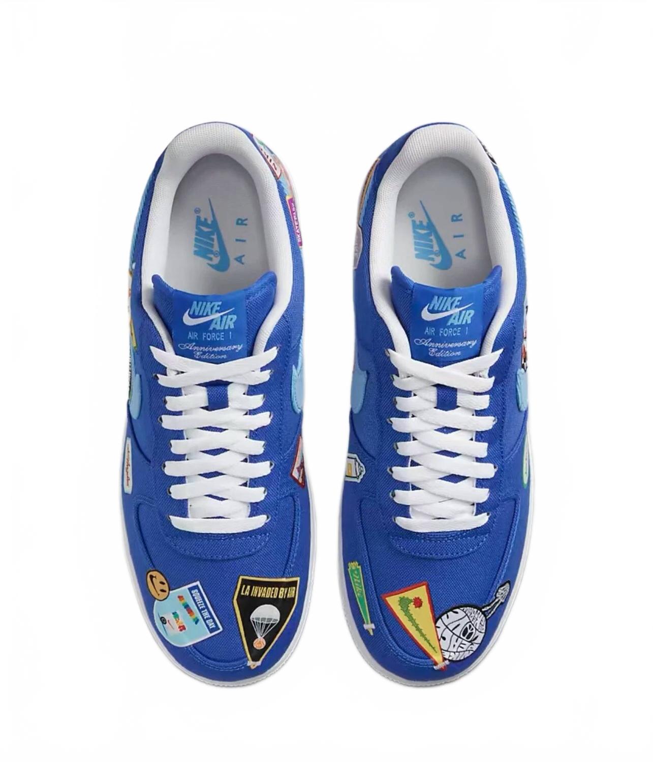 Men's Air Force 1 '07 'patched Up Los Angeles Shoes In Racer Blue/university Blue-White