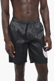 Boxer Swim Trunks GRID SWOOSH with Maxi Printed Logo
