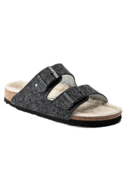 Unisex Arizona Rivet Wool Felt Narrow Sandals In Doubleface Gray