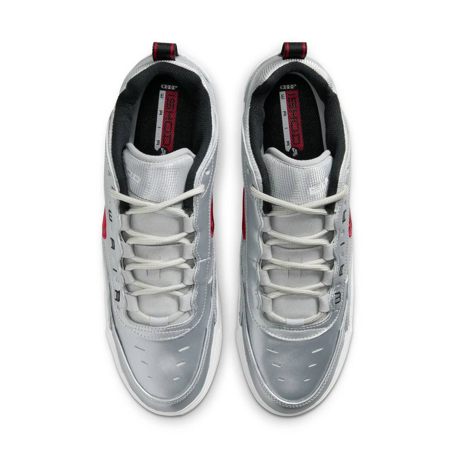 Men's Air Max Ishod Premium Sneakers In Metallic Silver, Varsity Red