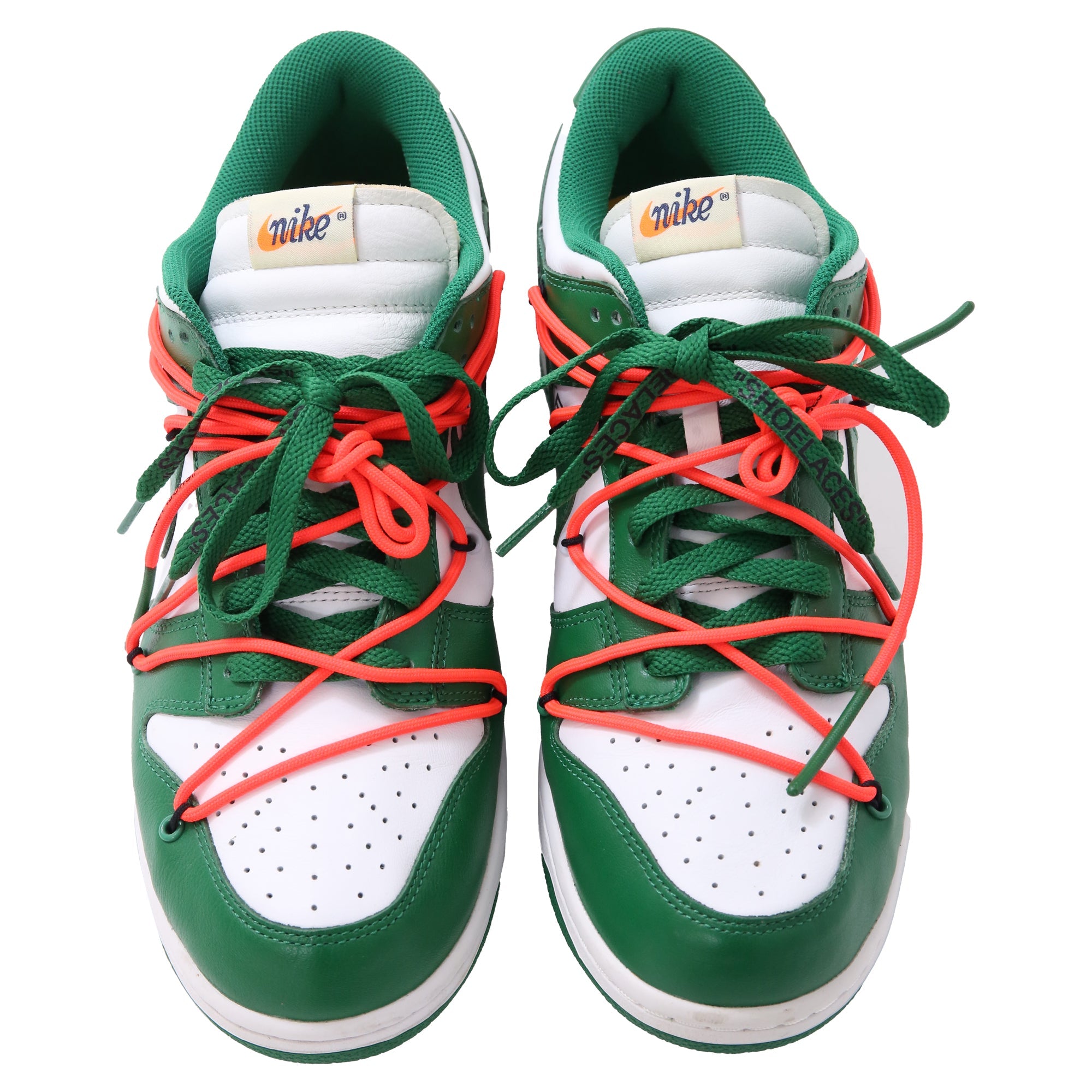 Nike x Off-White Dunk Low Sneakers in Pine Green Leather