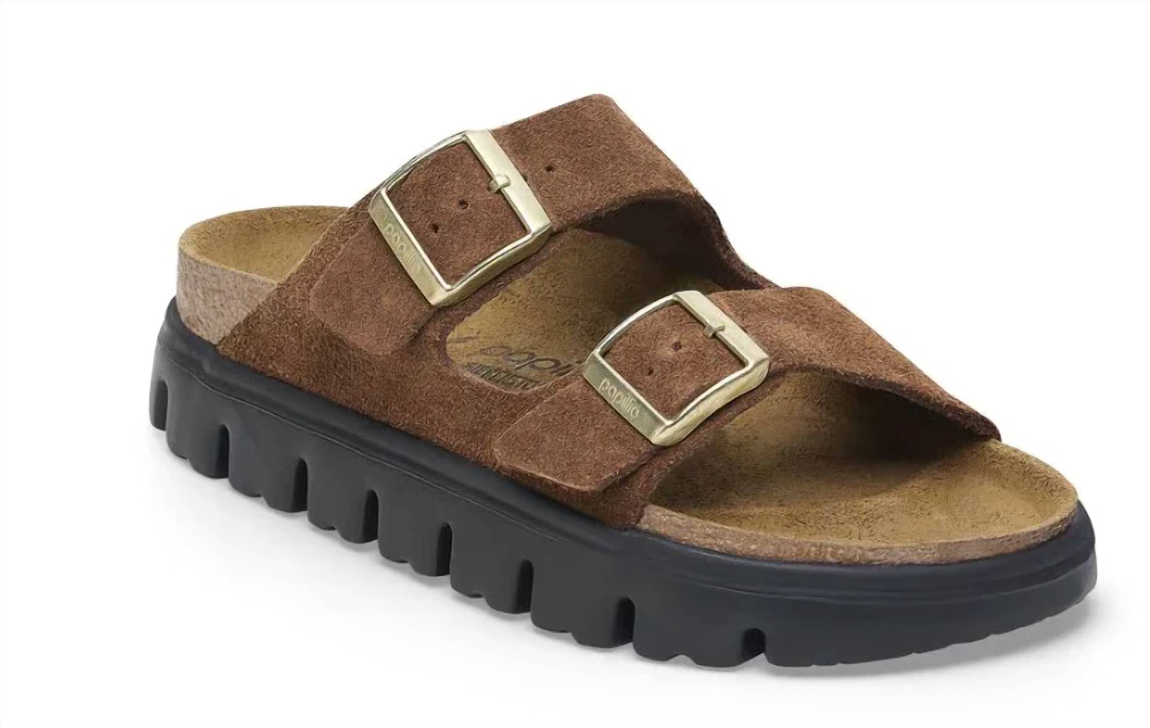 Women's Papillio Arizona Chunky Suede Leather Sandals In Dark Tea