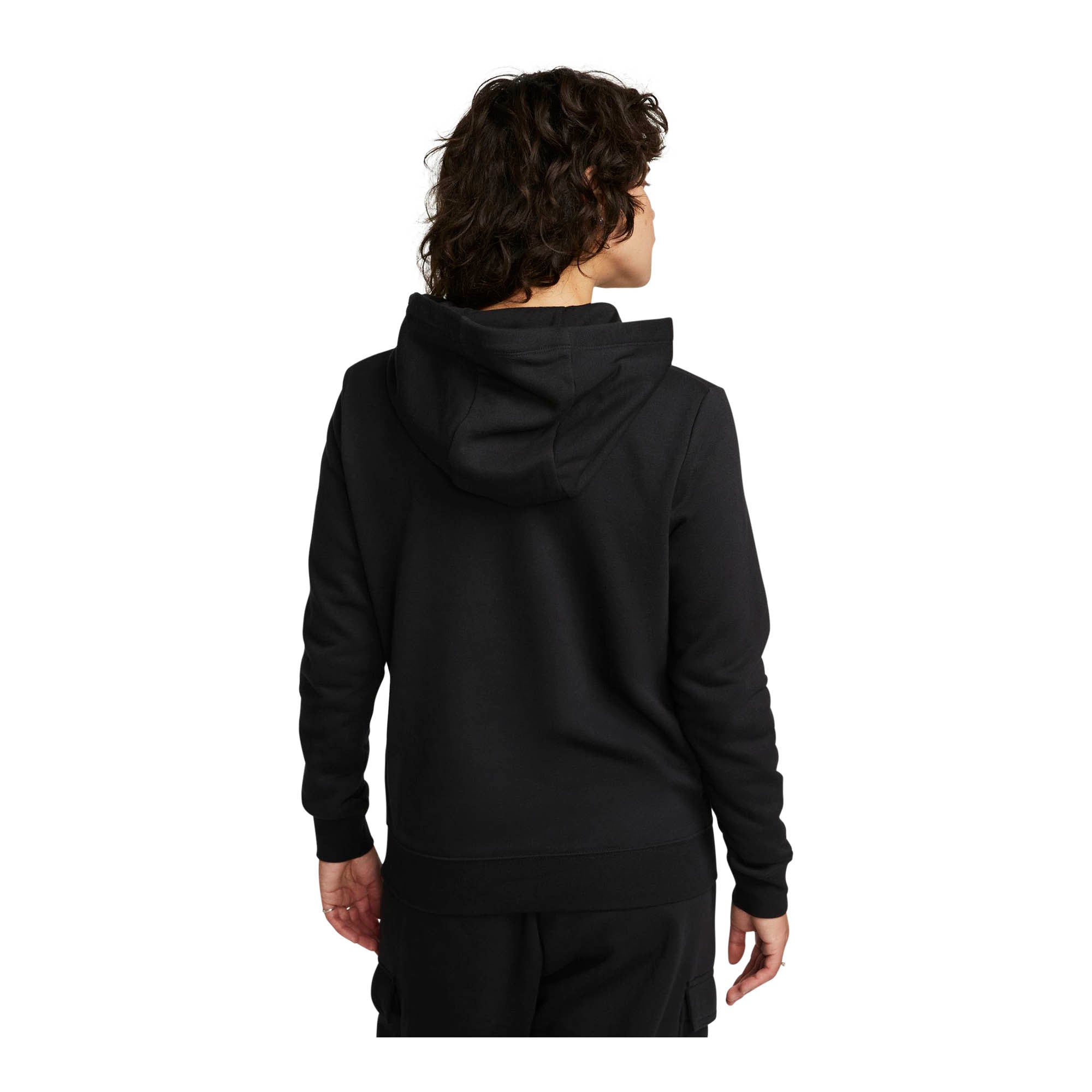 WOMENS NIKE SPORTSWEAR CLUB FLEECE LOGO PULLOVER HOODIE_BLACK/WHITE