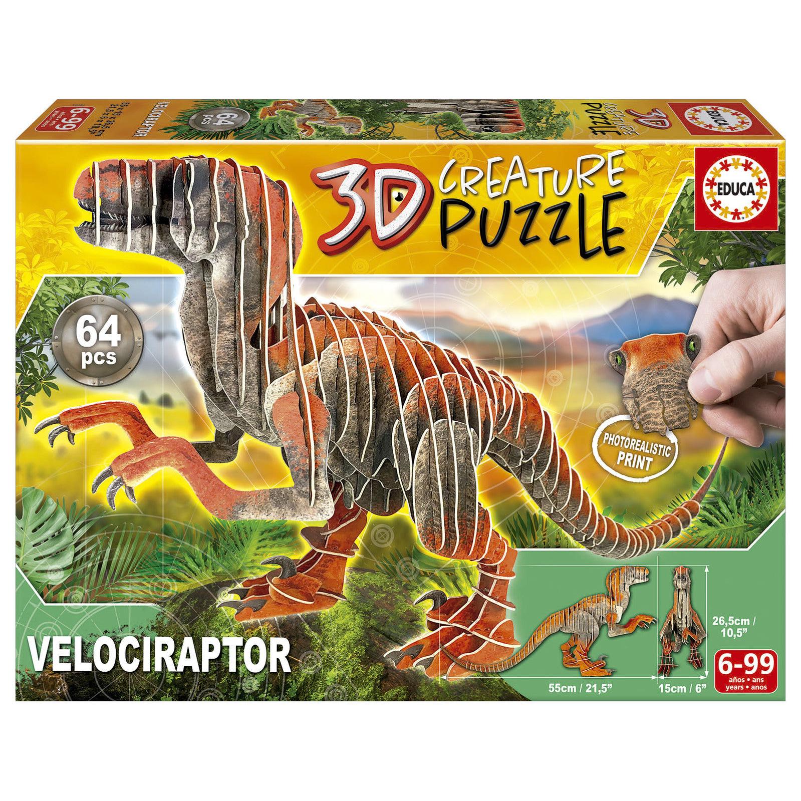 3D Creature Puzzle Velociraptor