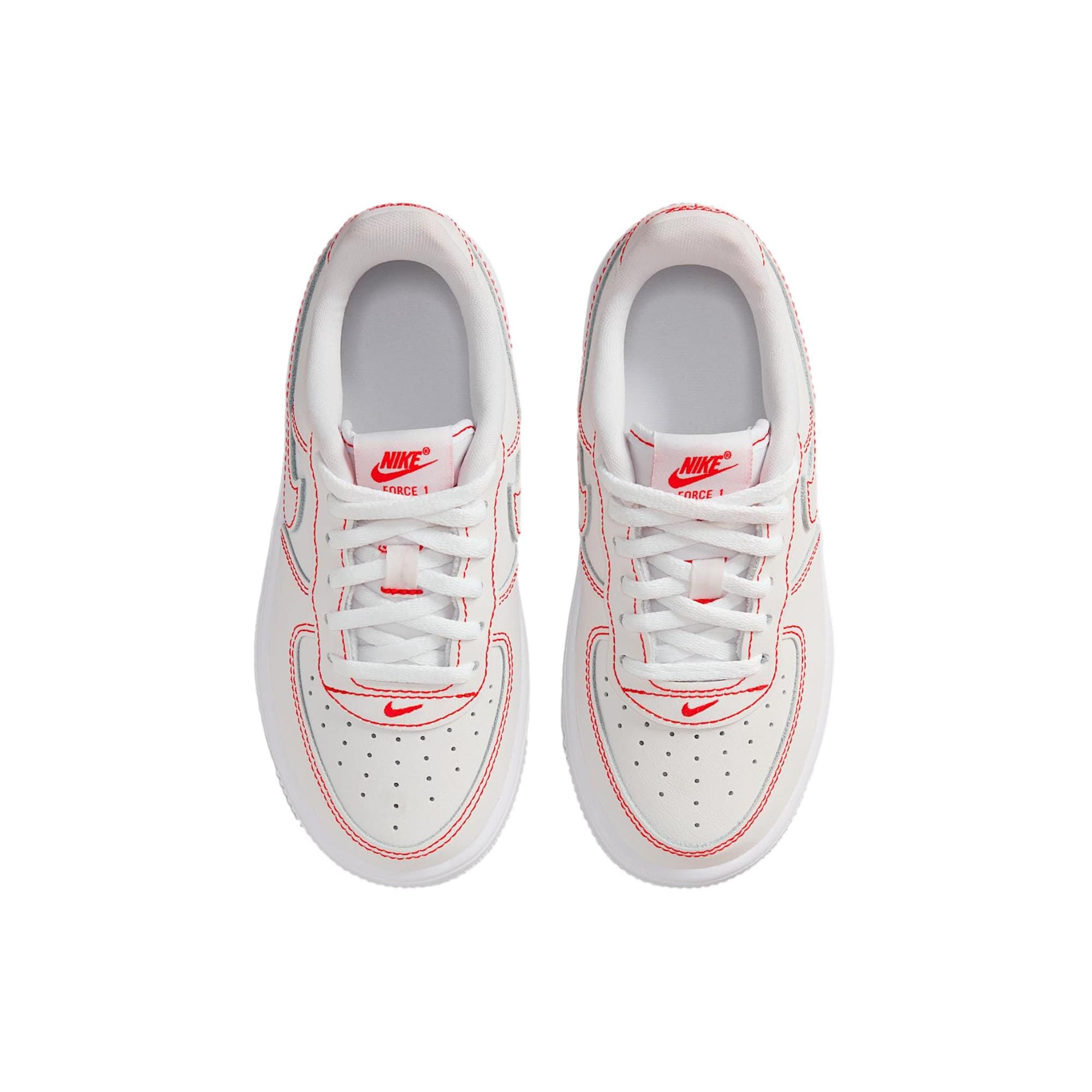 Nike Force 1 Low LV8 1 Lace White / University Red  IO1971-100 Pre-School
