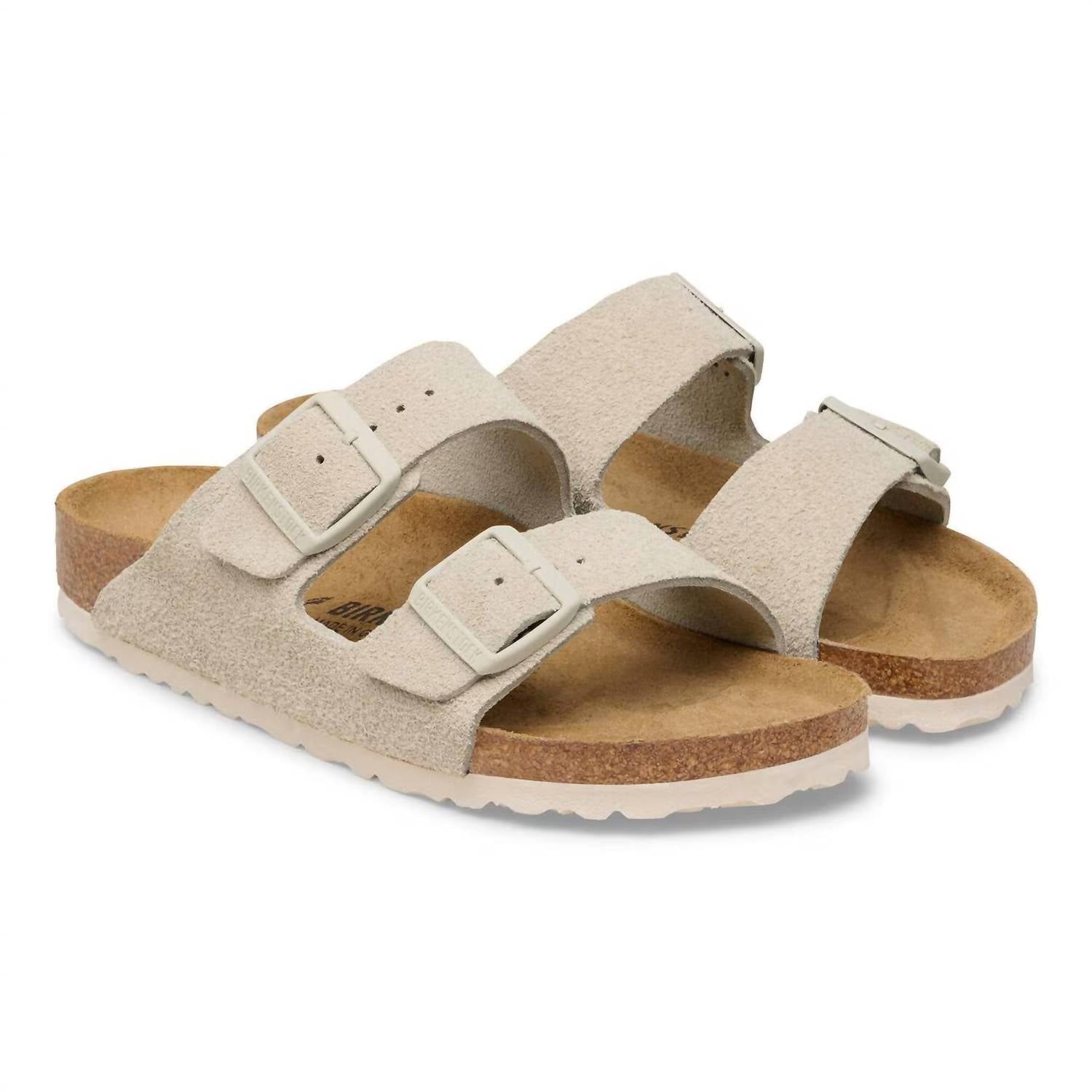 Women's Arizona Suede Leather Sandal In Oyster