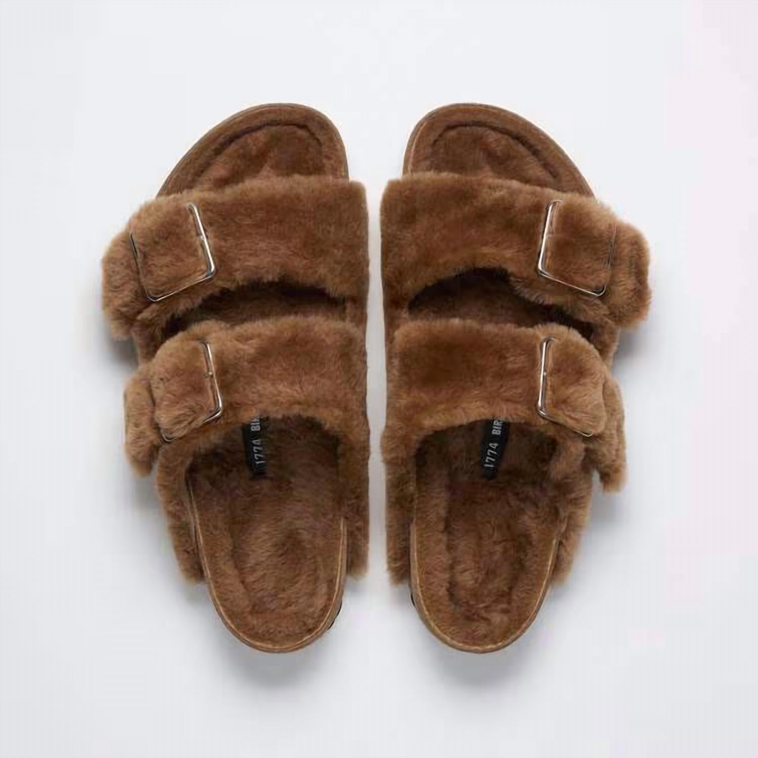 Women's Arizona Shearling Sandal In Caramel