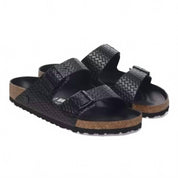 Women's Arizona Leather Sandal In Woven Embossed Black