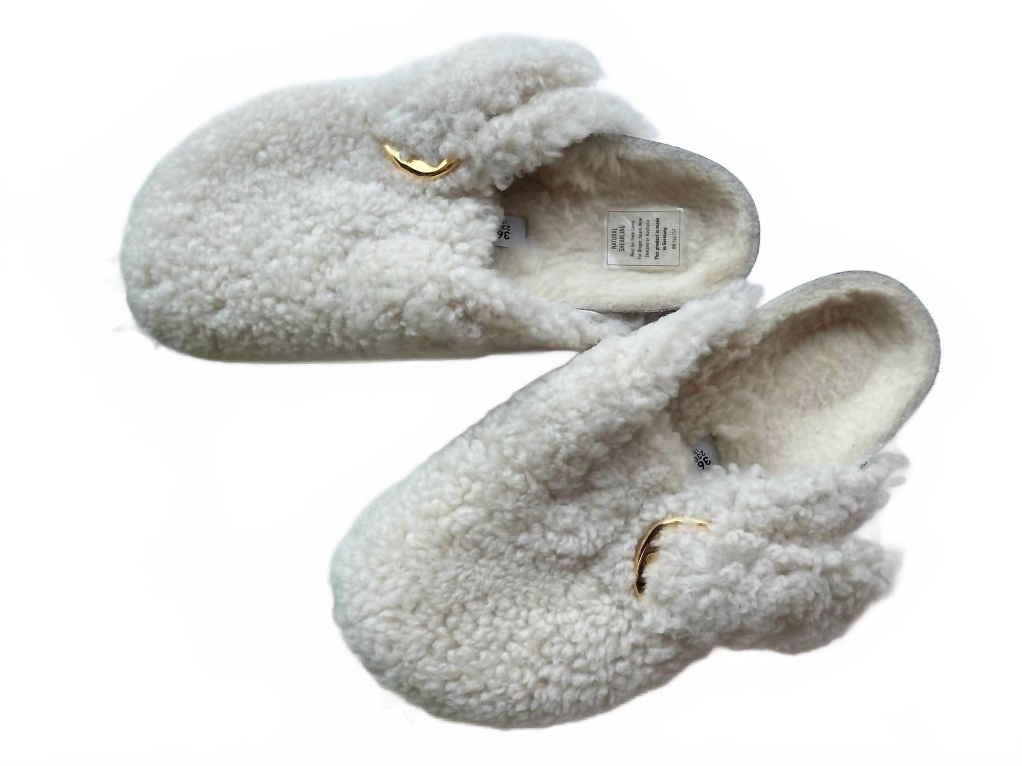 Women's Boston Big Buckle Teddy Shearling Clog In Eggshell