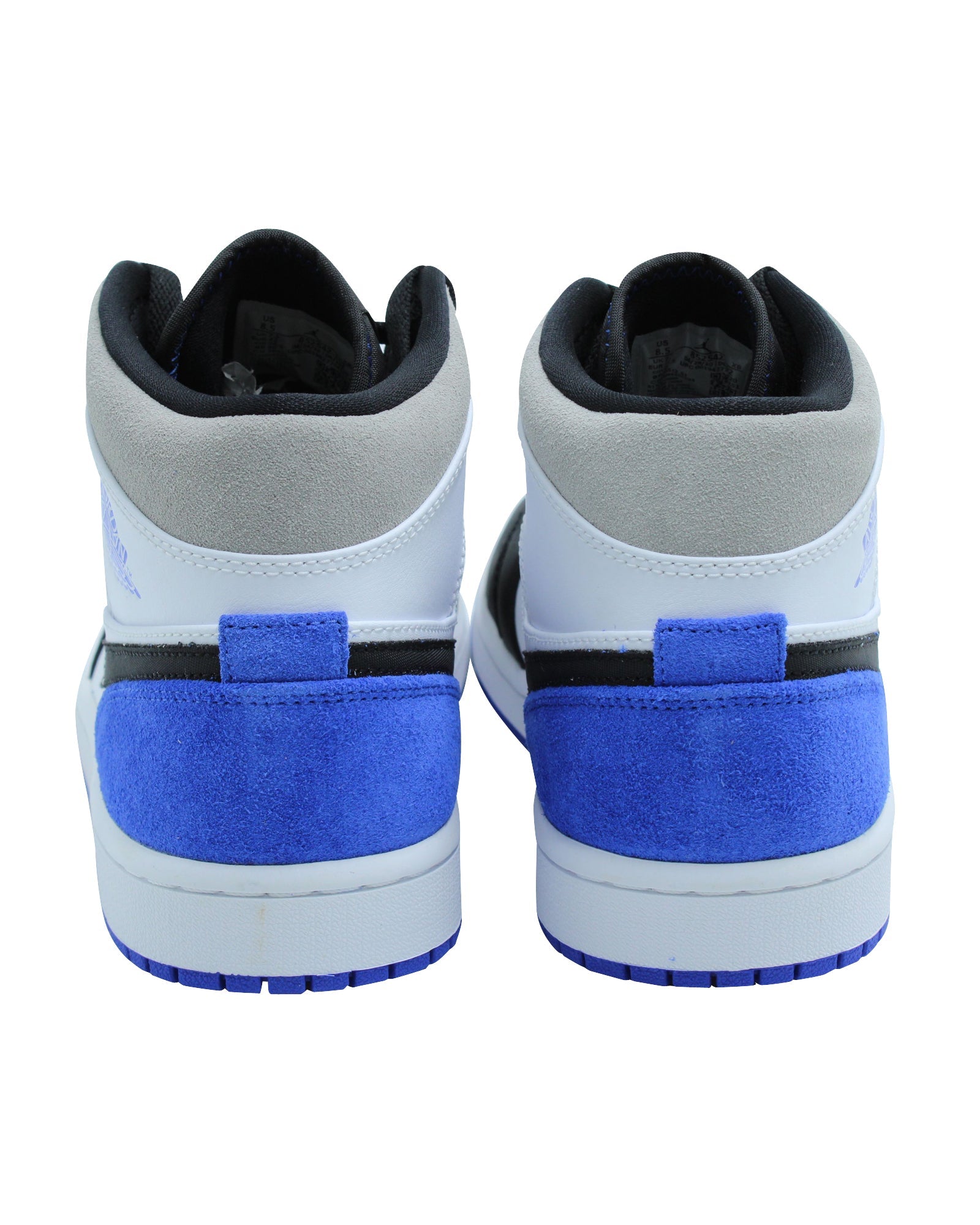 Nike Air Jordan 1 Mid SE in White Hyper and Royal Black Leather