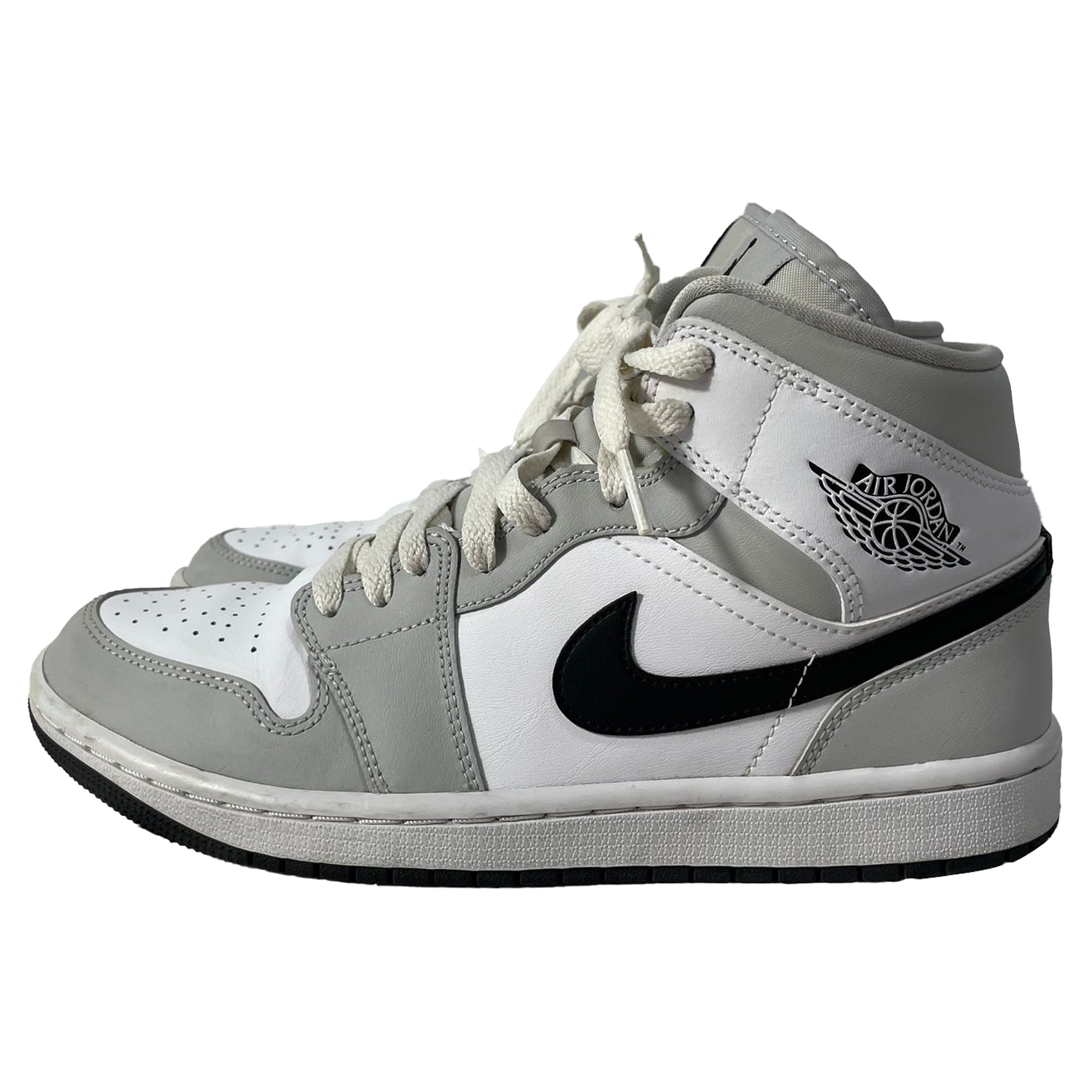 Nike Jordan 1 Mid Light Sneakers in Grey Leather