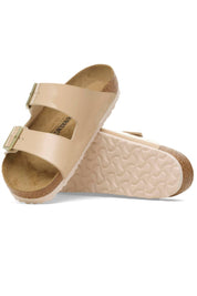 Women's Arizona Two Strap Sandal In Patent Sand Birko Flor