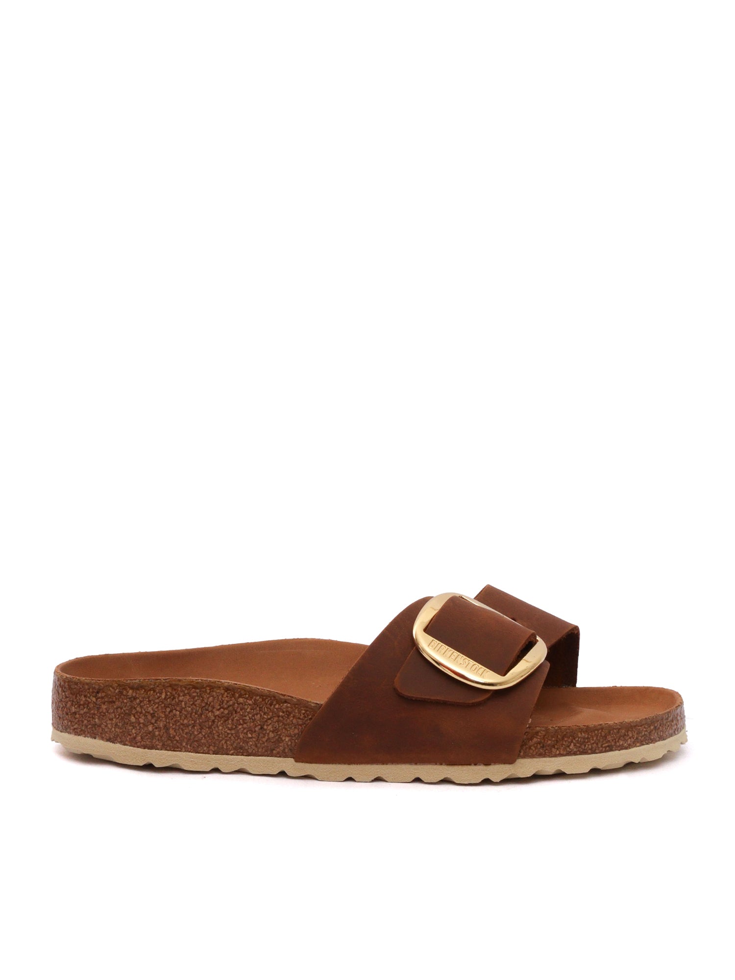 Cognac Madrid Oiled Leather Slide Sandal