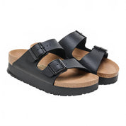 Arizona Platform Birko-Flor Unisex Sandal In Black