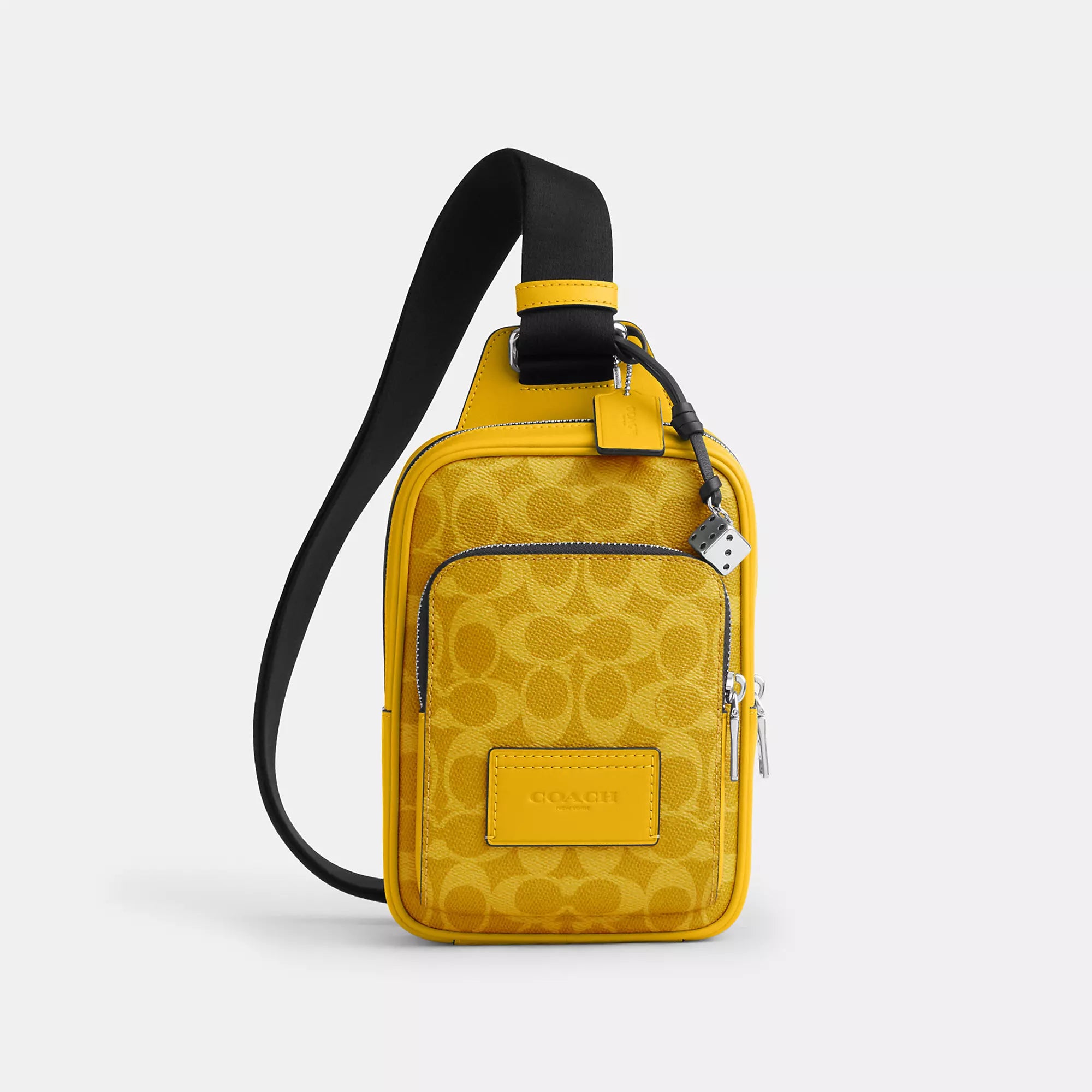 Coach Outlet Racer Sling Pack In Signature Canvas With Charms