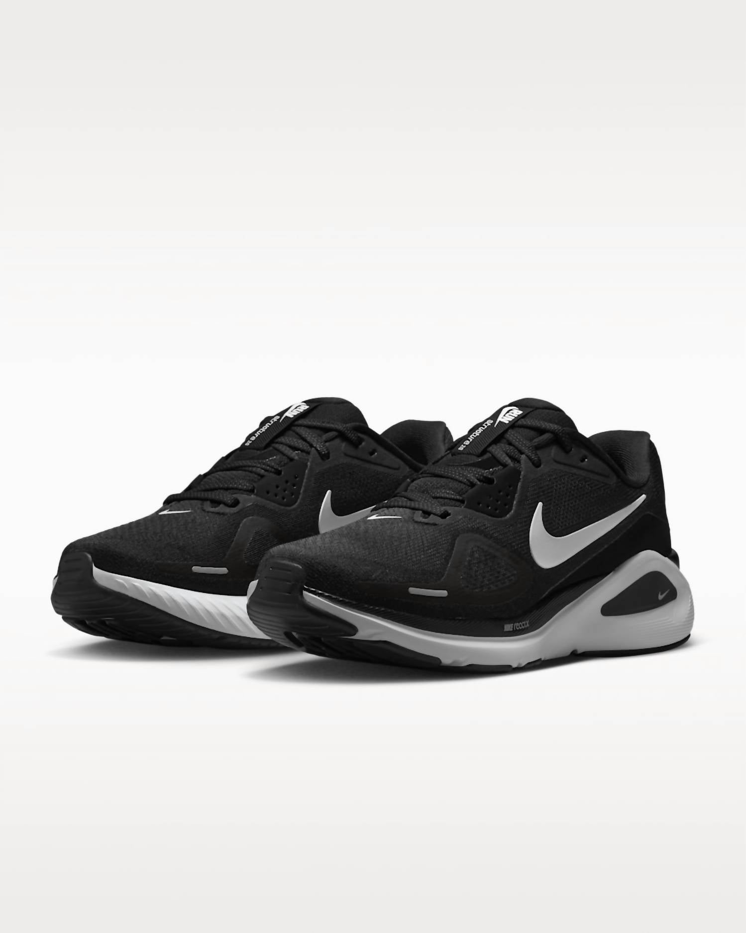 Women's Structure 26 Road Running Shoes In Black/cool, Grey/metallic, Silver/white