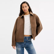 Coach Outlet Zip Front Wool Jacket