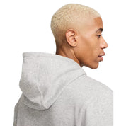 Men's Nike Club Fleece Pullover Hoodie - Dark Grey Heather/Light Smoke Grey/White