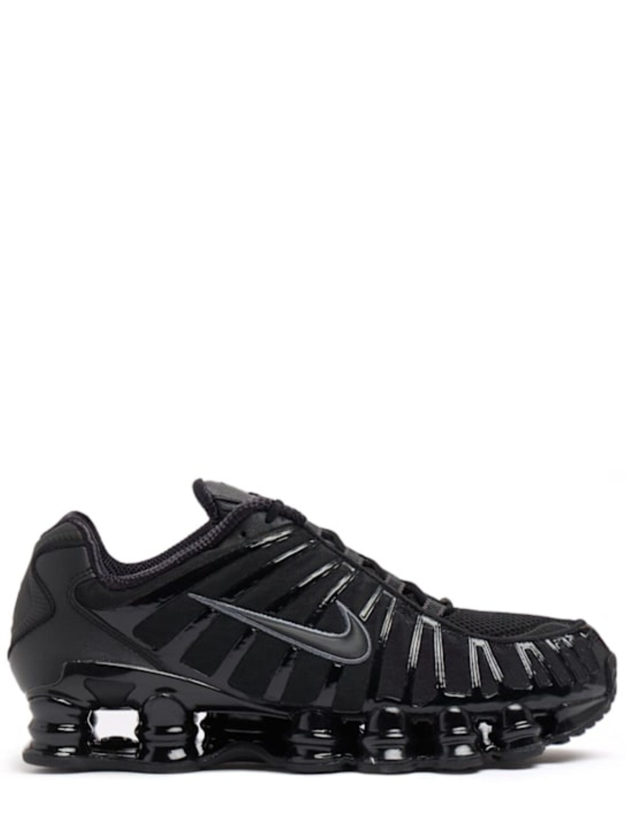 Black Cushioned Sole Leather Sneakers
