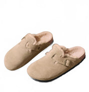 Women's Boston Suede Shearling Clogs In Taupe