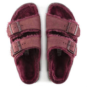 Women's Arizona Fur Shearling Sandal In Maroon