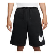 Men's Nike Club Fleece Swoosh Shorts - Black/Black/White