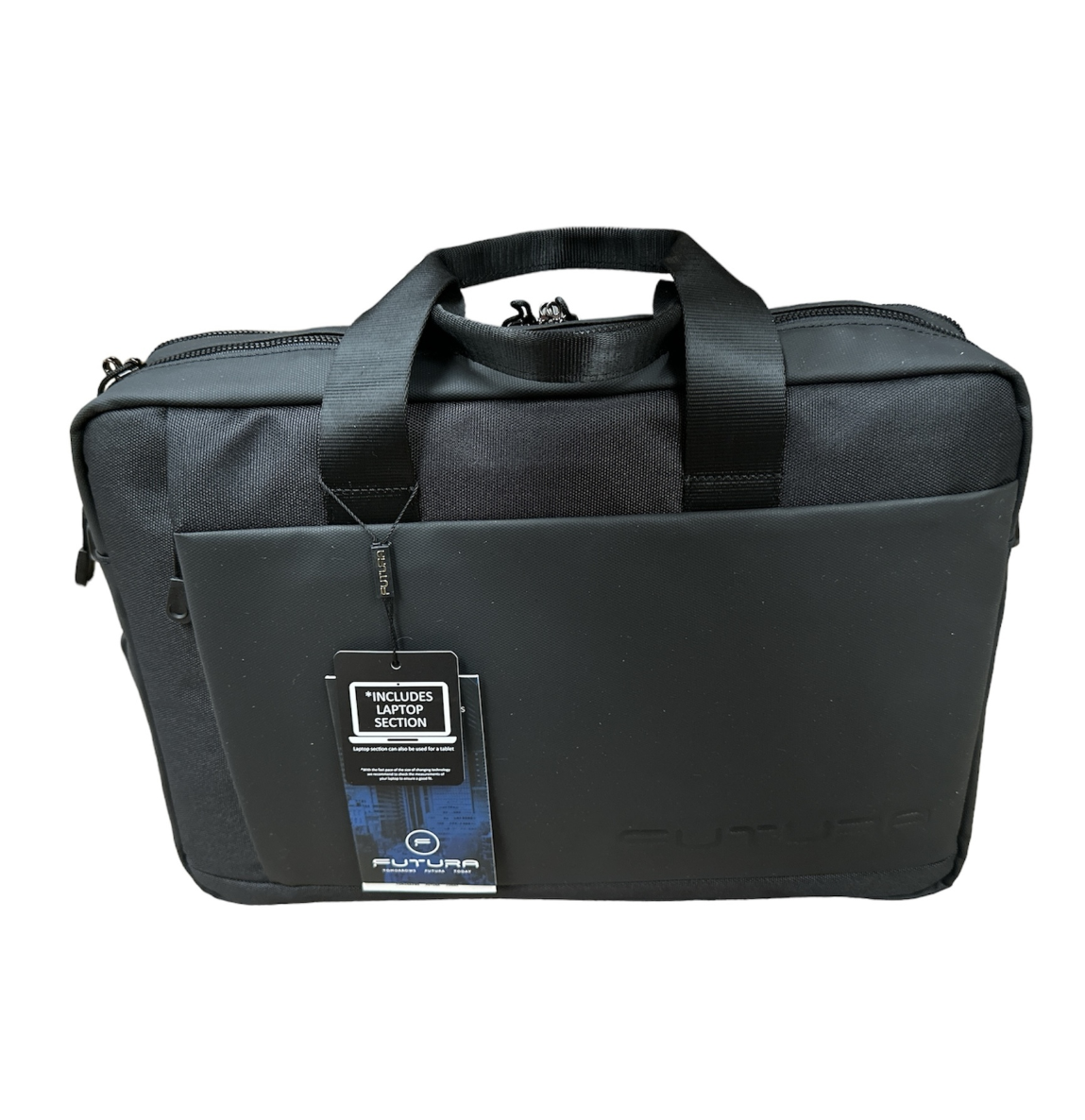 15" Futura Laptop Computer Bag Travel Work Messenger Bag w/USB Port - Black