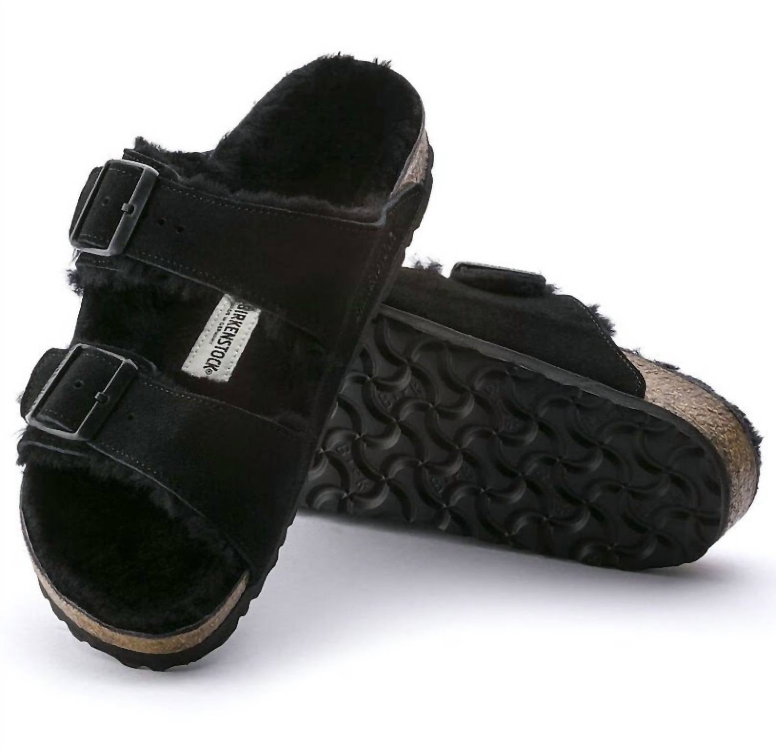 Women's Arizona Shearling Sandal In Black
