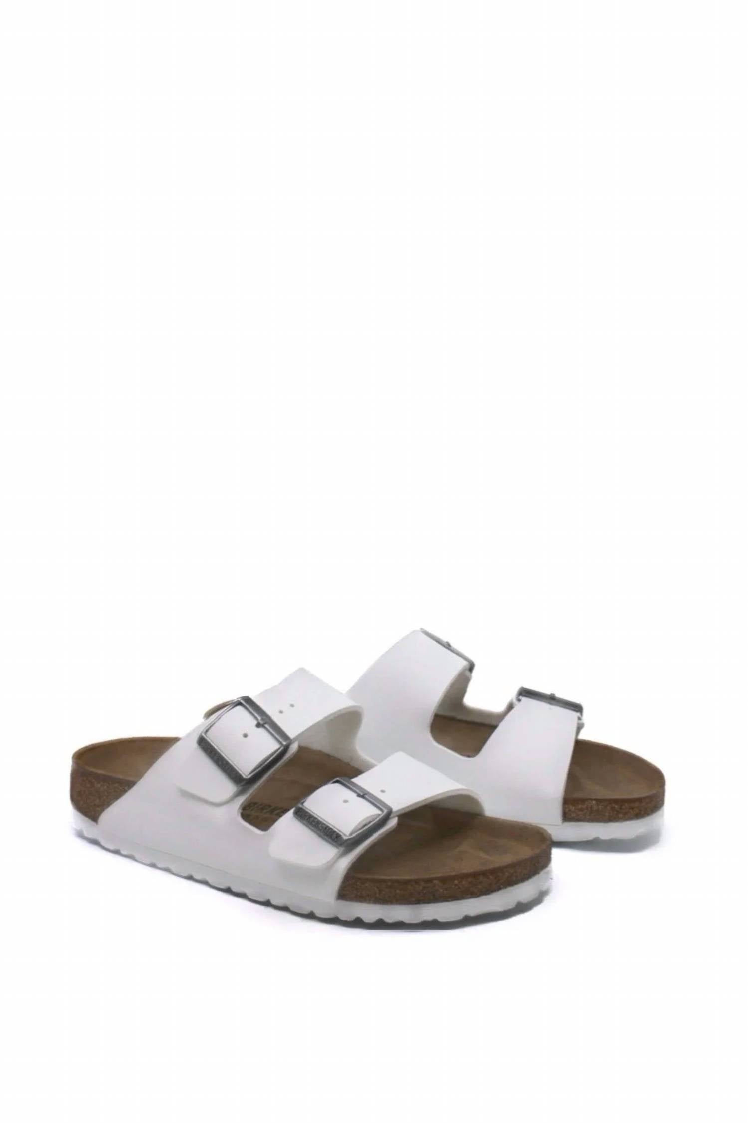 Unisex Arizona Birko-Flor Narrow Sandal In White
