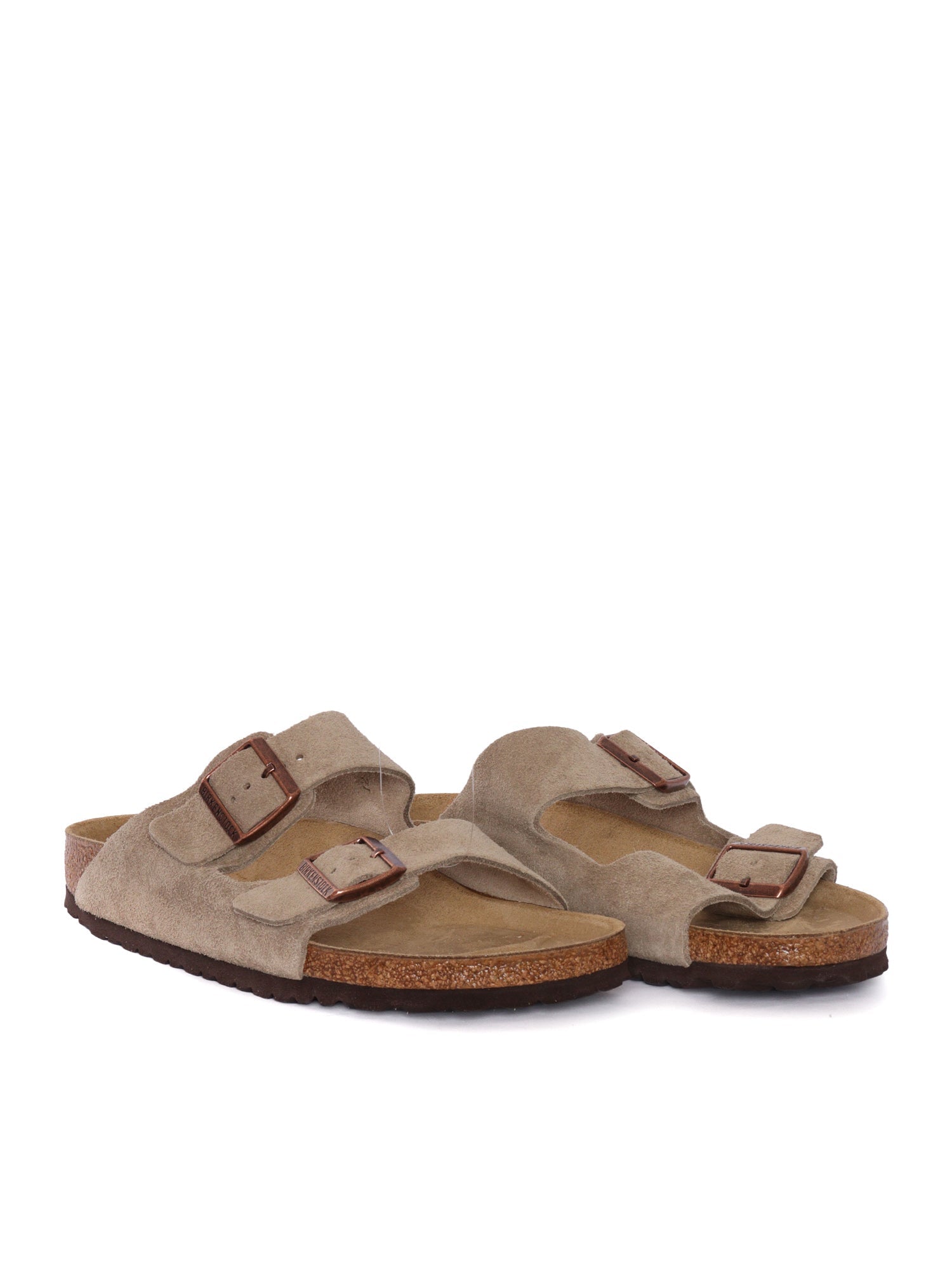 Taupe Arizona Suede Leather Slip-On Sandals
