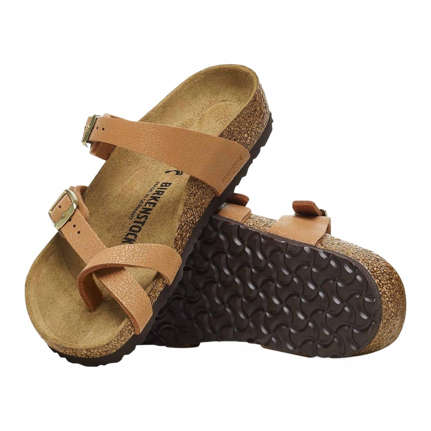 Kids Mayari Strap Sandals In Grained Pecan