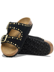 Arizona Rivet Black Suede Studded Sandals