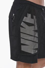 SWIM Solid-Color Boxer Swim Shorts With Perforated Pockets