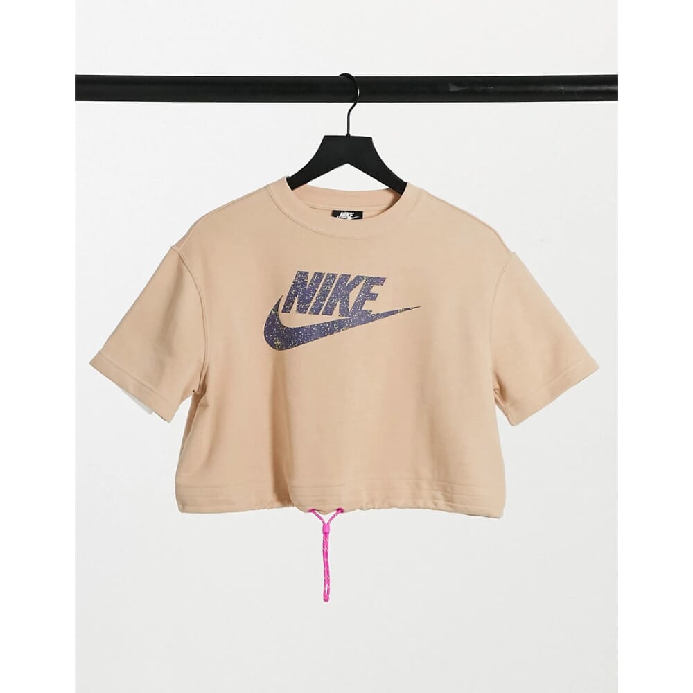 Women's Nike Air Sportswear Short Sleeve Running Top Shimmer Tan CJ2275-287