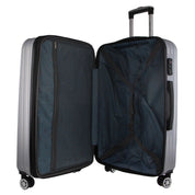 3pc Pierre Cardin Hard-Shell Suitcase Cabin Travel Luggage Set Silver