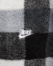 Nike Club Sweatshirt Men's Black White Plaid Fleece Winterized 1/2 Zip DSGL343